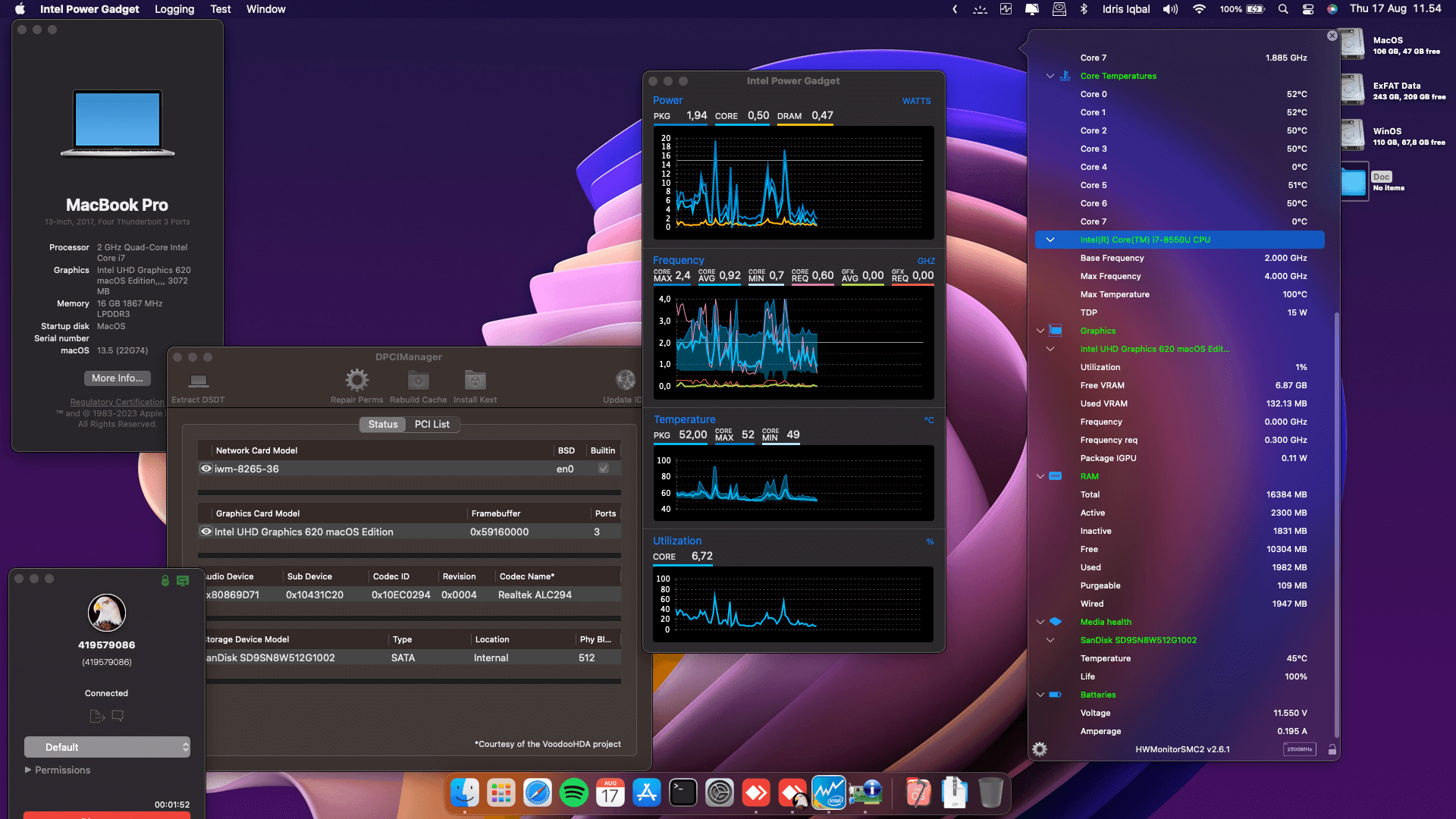 Success Hackintosh macOS Ventura 13.5 Build 22G74 in Asus ZenBook UX430UA